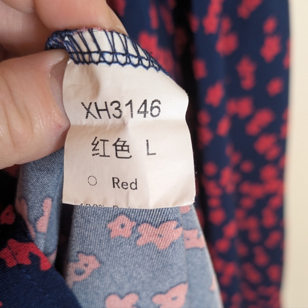 Simple Flavor Floral Midi Dress In Red And Blue - Picture 5 of 6